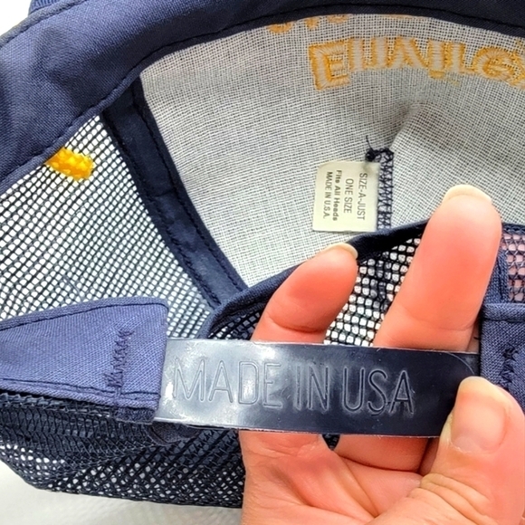 vintage 90s | Envirex gold/navy Made in USA adjustable trucker hat - Picture 5 of 6